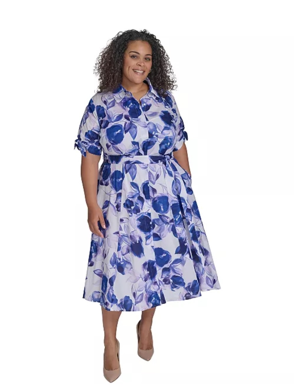 Calvin Klein
Women's Plus Size Printed Tie-Waist Shirt Dress 16W NWOT